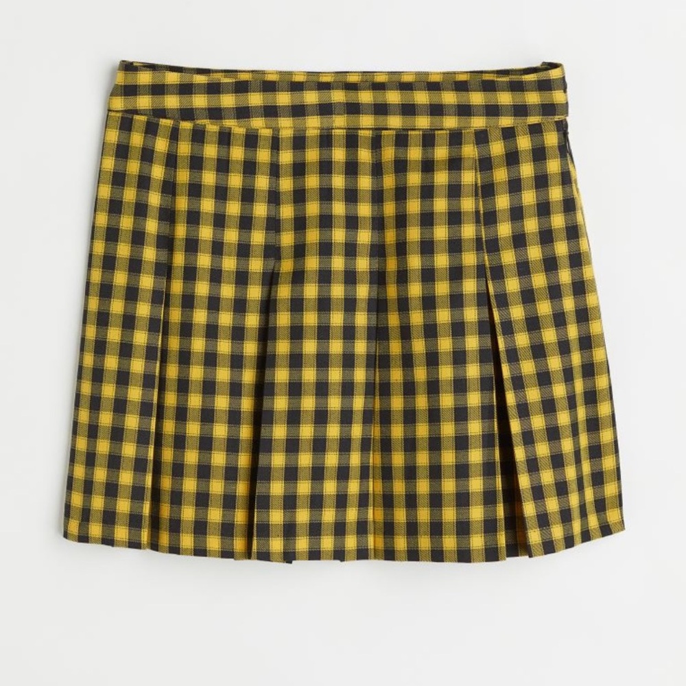 Forever 21 yellow and black gingham skirt